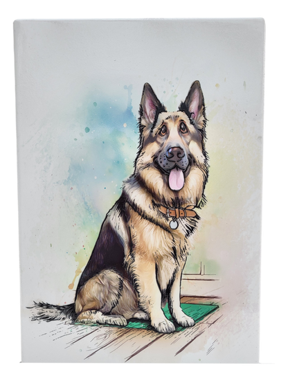 Dog Tile Picture Plaque Wall Sign Tube Lined Ceramic Wall or Free Standing 20x30cm