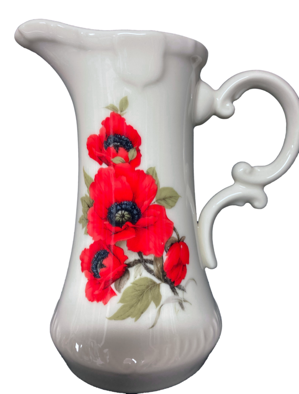 Ceramic Jug Pitcher Poppy Vintage Style Floral Choice of 3 Sizes or Set 3 Red