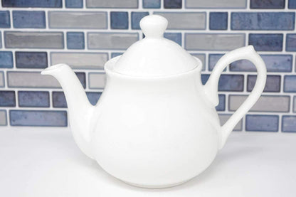 1 Cup Teapot White Bone China Tea Pot Classic Style Dishwasher Safe 
