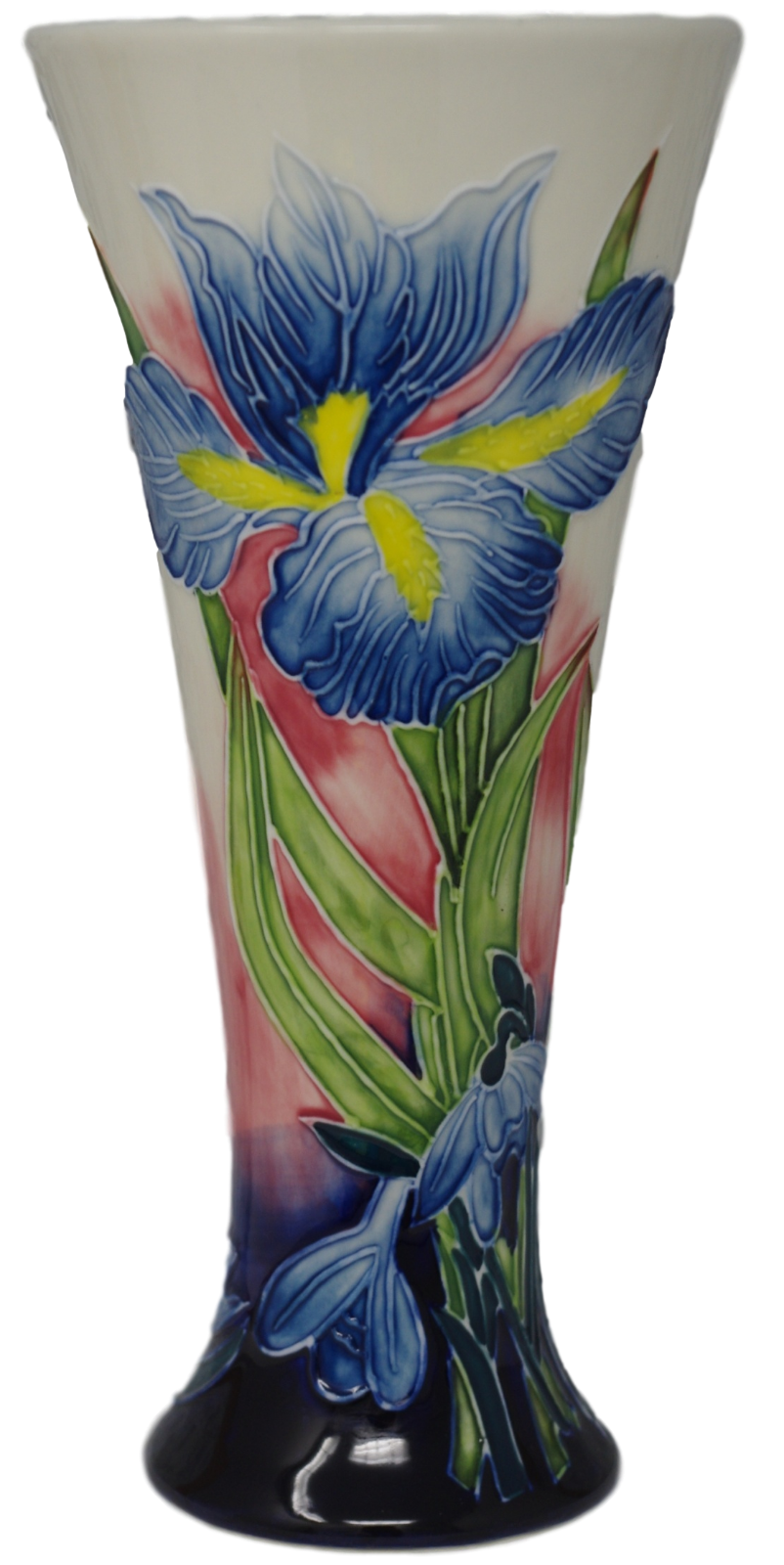 Blue iris Vase Old Tupton Ware Ornament Ceramic Tube Lined Pottery Brand New 