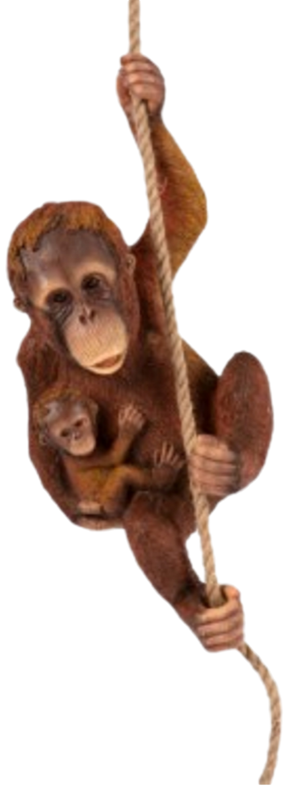 Climbing Orangutan &amp; Baby Garden Ornament Resin Jungle Home Decor Weatherproof 