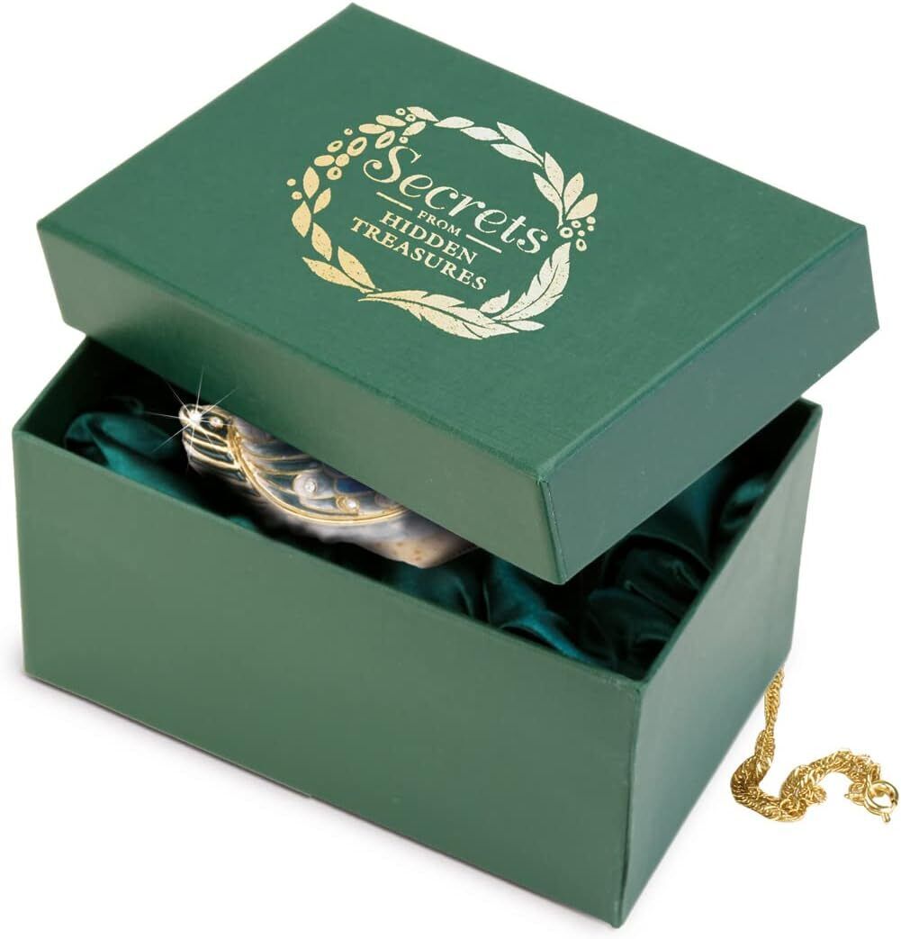 Bird Trinket Box &amp; Pendant Necklace Robin Blue Tit Wren or Kingfisher Gift Boxed