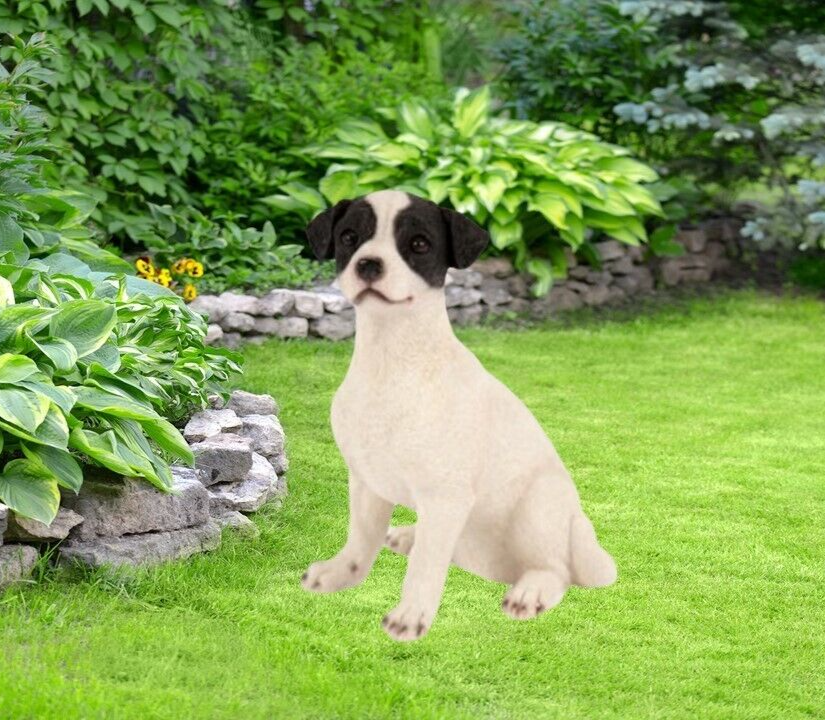 Jack Russell Garden Ornament Resin Dog Puppy Statue Outdoor Frostproof Home 24cm