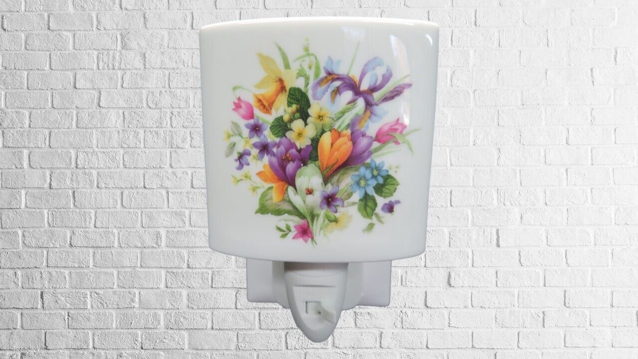 Floral LED Night Light China Electric Uk Plug In On/Off Switch Multi Brand NEW