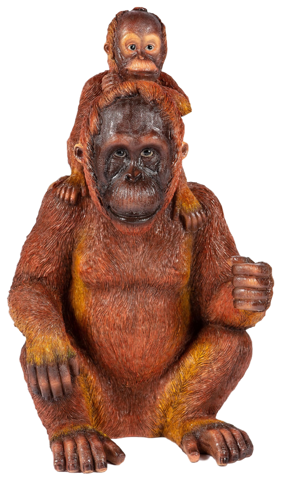 Orangutan &amp; Baby Ornament Resin Garden Figurine Home Decor Statue Jungle Theme