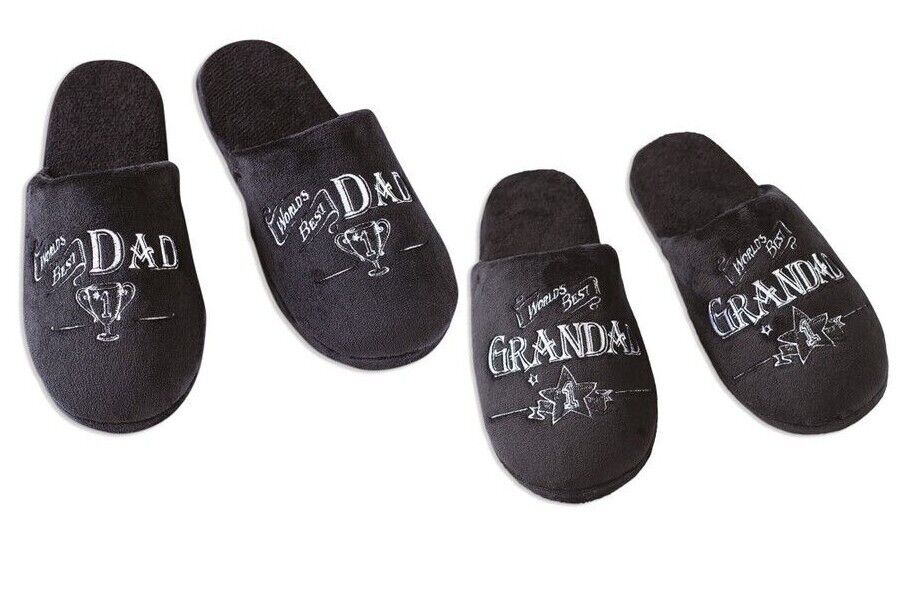 Mens Slippers Dad Or Grandads Ideal Novelty Fathers Day Sizes Small to Large