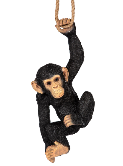 Swinging Chimpanzee Ornament Garden Home Resin Statue Lifelike Jungle Plyroom XL