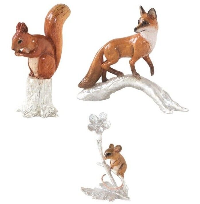 Animal Ornament Figurine Choice of Fieldmouse Fox or Red Squirrel Gift Boxed
