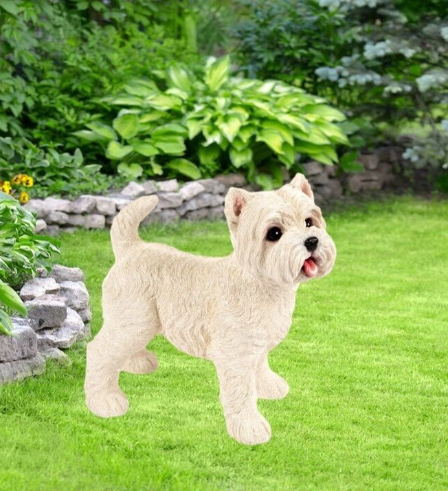 West Highland Terrier Ornament Resin White Westie Home Garden Figurine In or Out