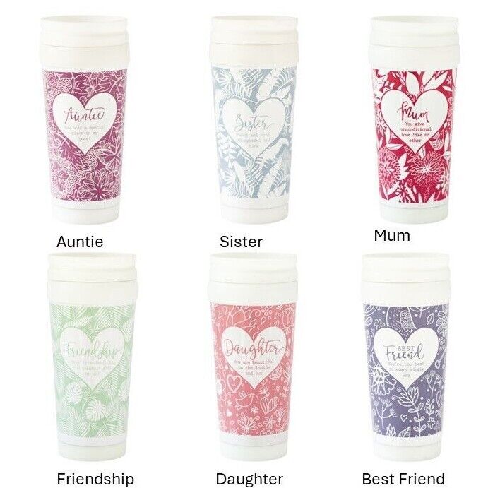 Travel Mug Choice of Auntie Best Friend Daughter Friendship Mum or Sister 350ml