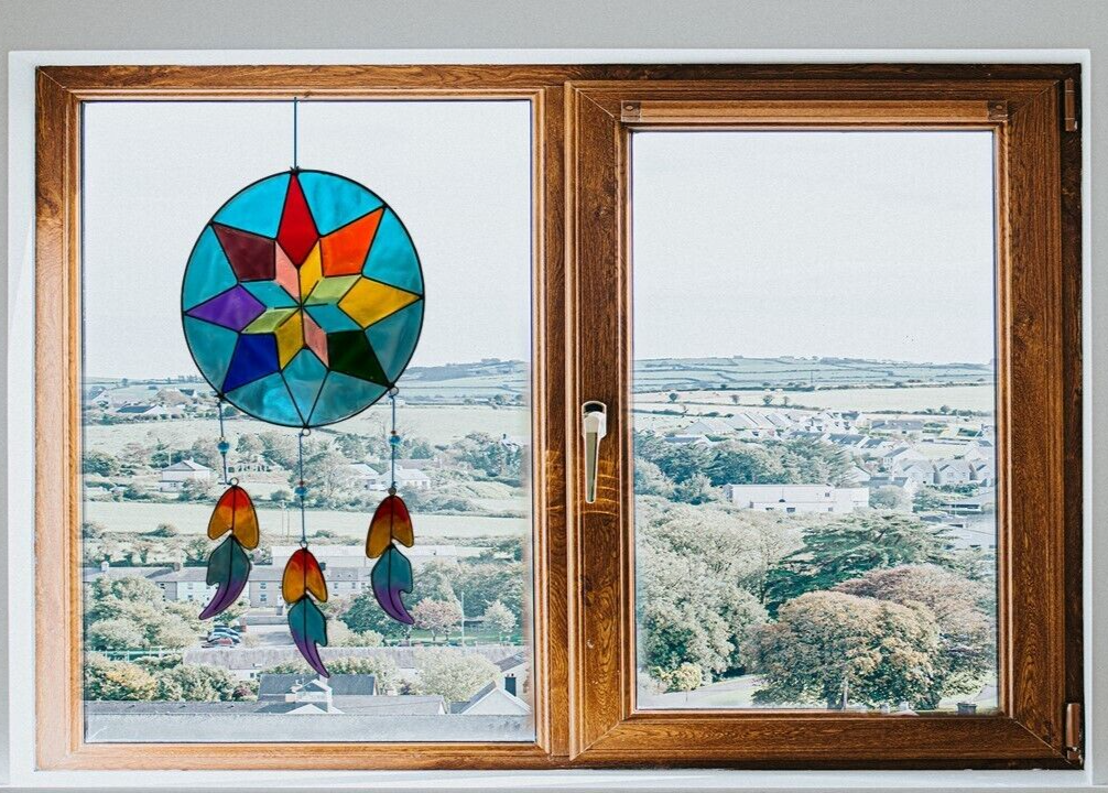 Suncatcher Dreamcatcher Feather Multicoloured Mobile Beads Resin Window Decor