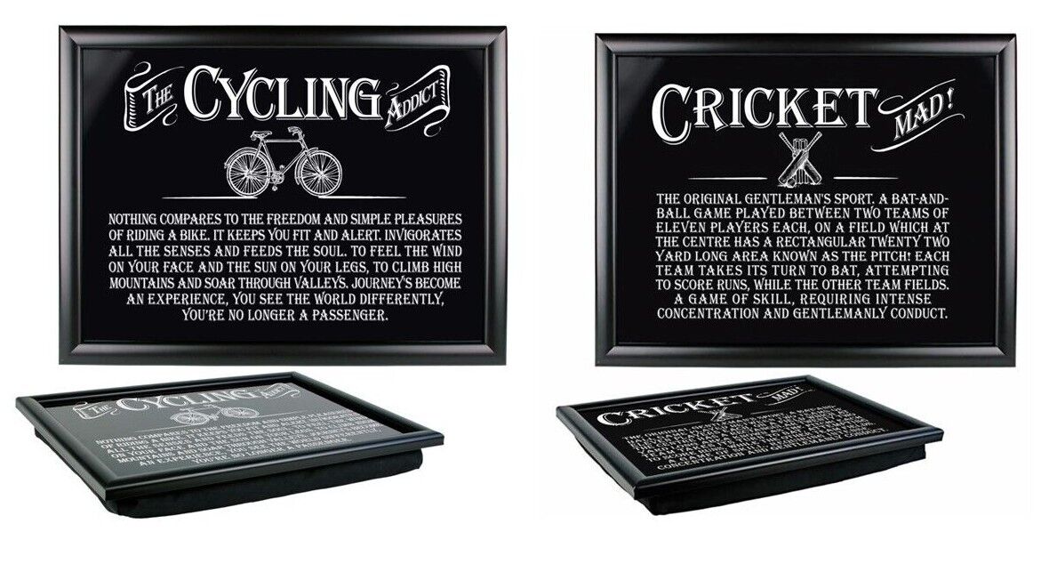 Sports Lap Tray Cricket Or Cycling Beanbag Hobbies Food Tray Either Ideal Gift