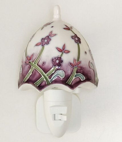 Lavender LED Night Light China Electric Uk Plug in On/Off Switch Tiffany Style