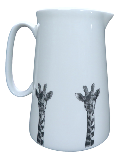 Giraffe Jug Fine Bone China Jungle Choice of 4 Sizes 1/2 to 4 Pint Black &amp; White
