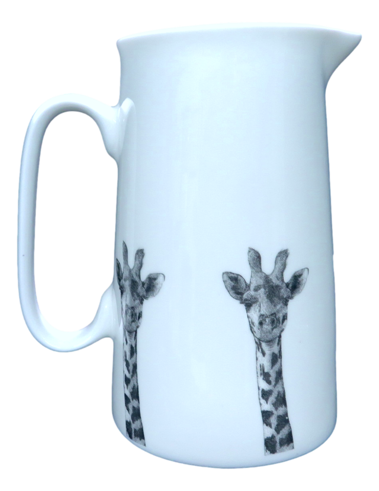 Giraffe Jug Fine Bone China Jungle Choice of 4 Sizes 1/2 to 4 Pint Black &amp; White
