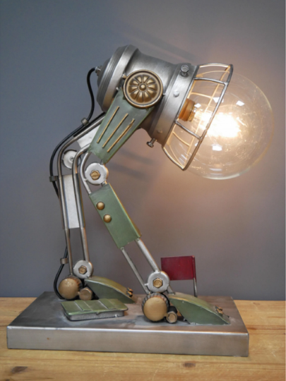 Industrial Robot Lamp Battery Operated Desktop Table Light Office Bedroom Home