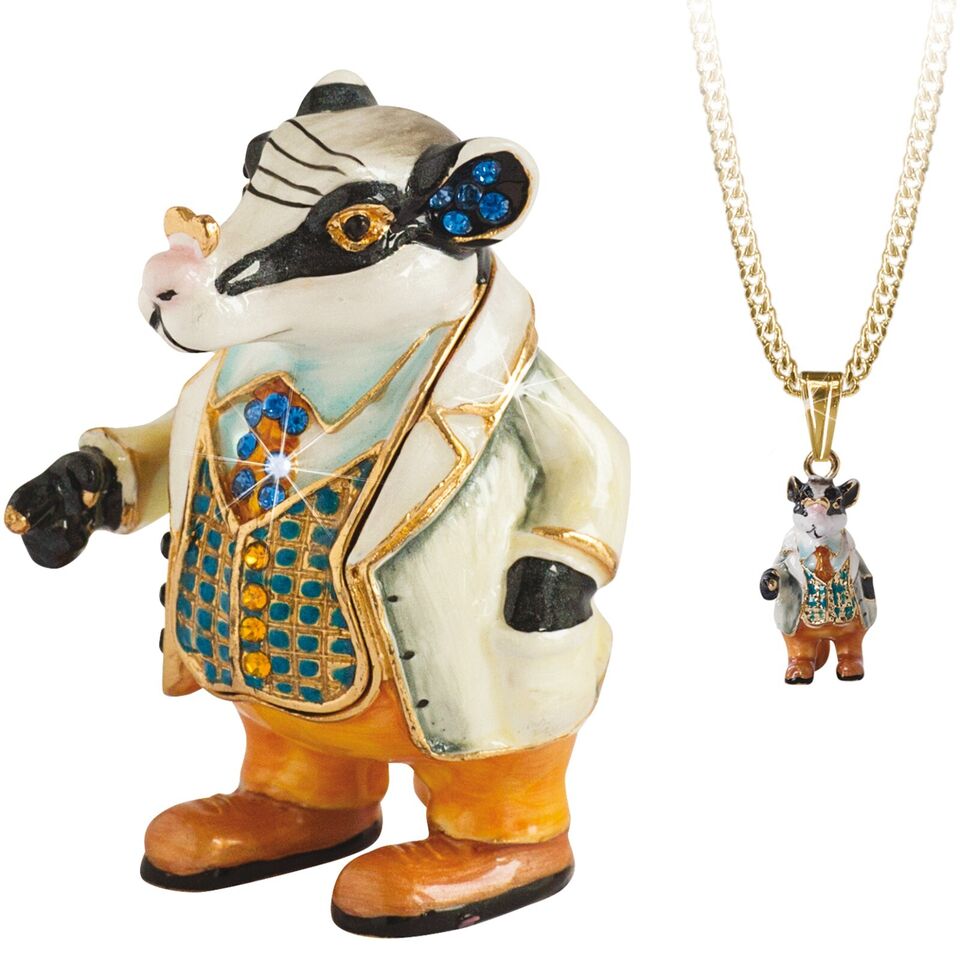 Trinket Box &amp; Pendant Necklace Wind in The Willows Characters Gift Boxed