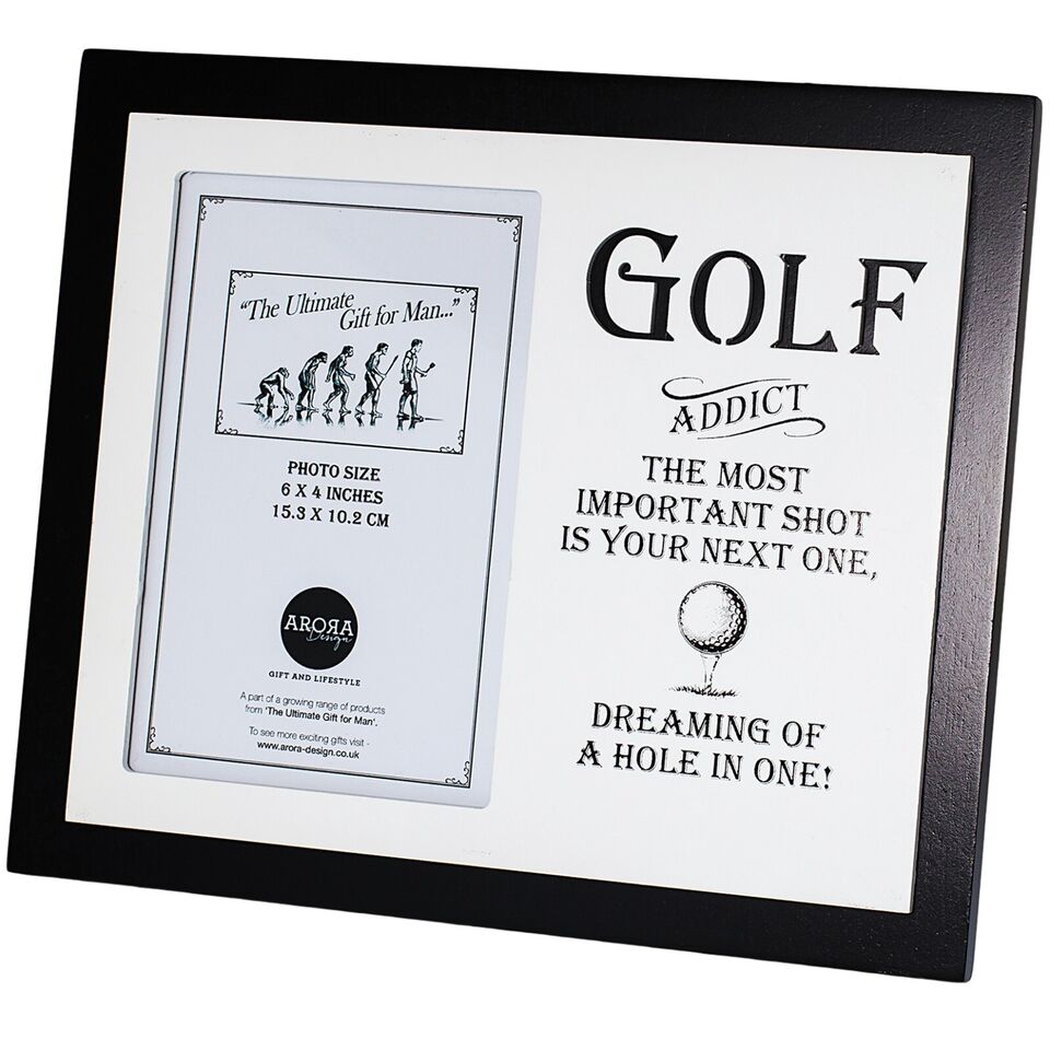 Sports Photo Frame Cricket Football Rugby Or Golf Fathers Day Gift Black &amp; White