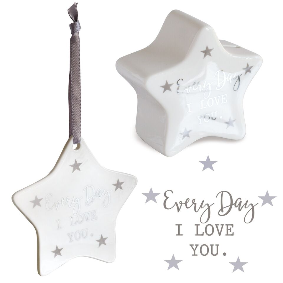 Money Box Star Bauble Bank Every Day Little Love Never Forget You or Your Heart