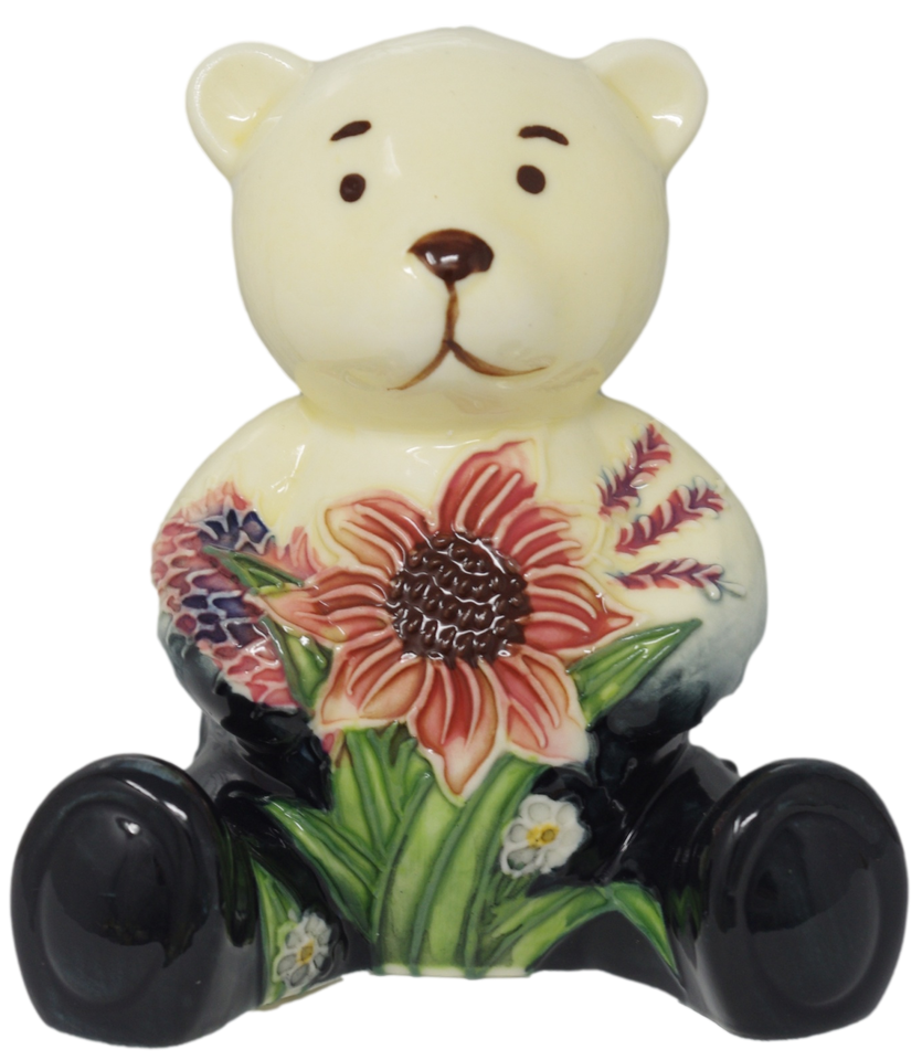 Old Tupton Bear Ceramic Tube Lined China Teddy Birthday Hand Made Floral Designs