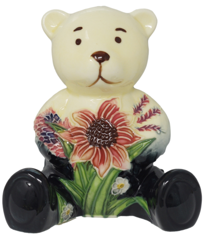 Old Tupton Bear Ceramic Tube Lined China Teddy Birthday Hand Made Floral Designs