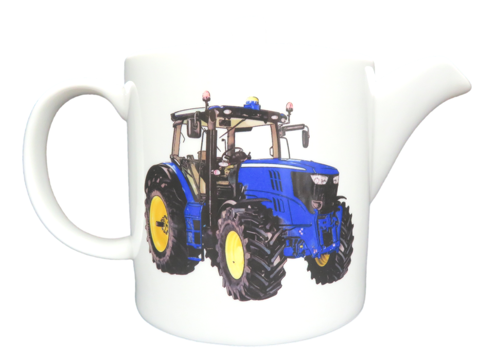Tractor Teapot Bone China Choice of Red Blue Green Or Yellow Large 1 Litre
