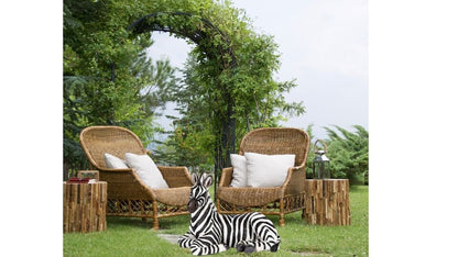 Sitting Zebra Garden Ornament Resin Statue Figurine Home Decor Jungle Theme XL