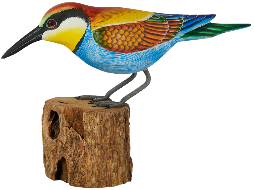 Bee-Eater Bird Ornament Wooden Figurine Statue Fairtrade British Home Decor