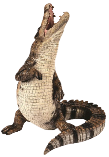Snapping Crocodile Garden Ornament Resin Croc Statue Home Figurine Jungle XL