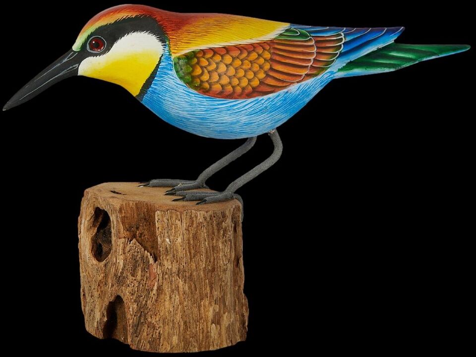 Bee-Eater Bird Ornament Wooden Figurine Statue Fairtrade British Home Decor