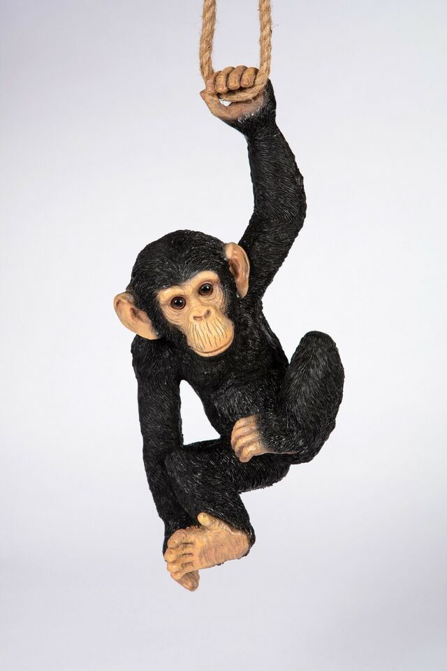 Swinging Chimpanzee Ornament Garden Home Resin Statue Lifelike Jungle Plyroom XL