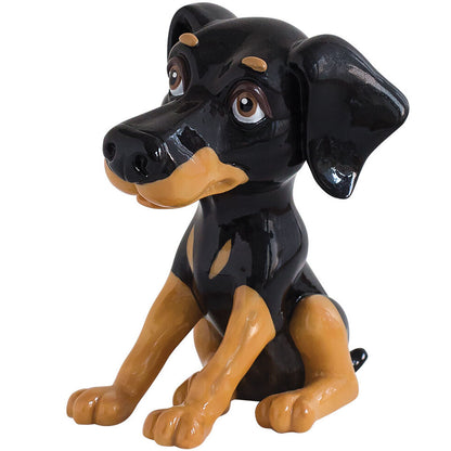 Dog Ornament Figurine Choice of Black Labrador Bulldog Doberman Tan Whippet