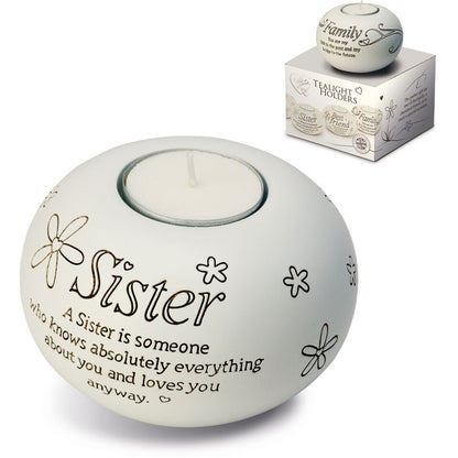 Tea Light Holder Ceramic Choice Of Mum Sister Auntie Or Love You Mum Gift Boxed