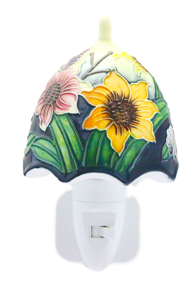 Floral LED Night Light China Electric Uk Plug in On/Off Switch Tiffany Style New
