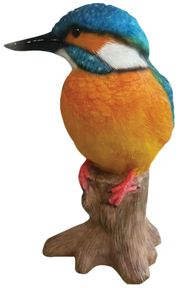 Kingfisher Garden Ornament British Bird Figurine Statue Home Decor Frostproof