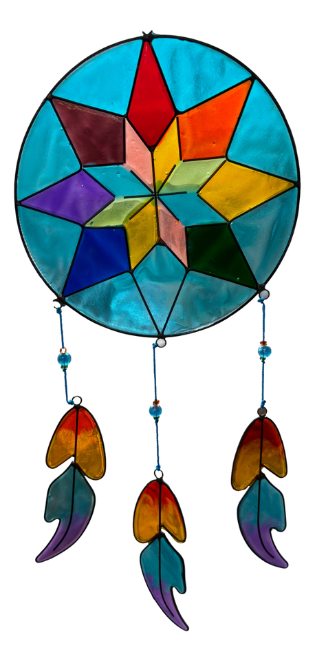 Suncatcher Dreamcatcher Feather Multicoloured Mobile Beads Resin Window Decor