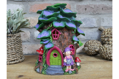 Fairy House Light Up With Solar Light Resin Hobbit Pixie Elf Weatherproof 25cm