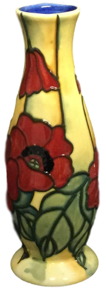 Vase Old Tupton Ware Yellow Poppy Ornament Ceramic Tube Lined Pottery Brand New